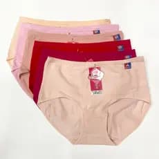 Novo estilo de algodão puro roupa interior feminina cintura média alta confortável respirável Briefs feminino cor sólida