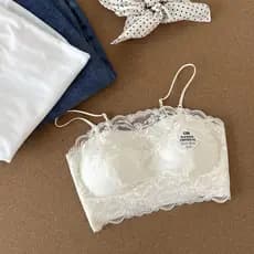 Francês copo fixo renda tubo superior roupa interior feminina sem costura reunião de uma peça confortável respirável Ant