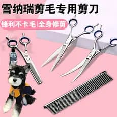 Schnauzer conjunto de tesouras especiais para corte de cabelo, cães, corte de cabelo, desbaste, tesoura de beleza, ferra