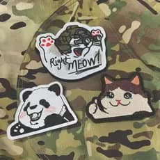 Rápido miau movimento imediato dispositivo de visão noturna tático gato cabeça Velcro direito meow bordado moral emblema
