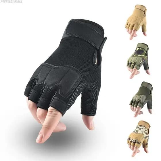Luvas táticas meio dedo masculino esportes ao ar livre luvas camuflagem montanhismo motocicleta Fitness ventilador milit