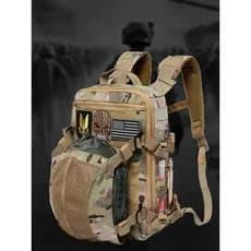 Mochila tática ao ar livre ventilador militar multifuncional capacete computador tiro suporte de armazenamento molle Vel