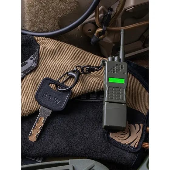 Tático Mini PRC152 Walkie-Talkie modelo de Motor pingente simulação carro chaveiro ventilador militar Anti-perdido jóias