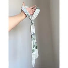 Novo estilo chinês borboleta verde tira longa lenço de seda estreito colar Retro High-End diário All-Match pescoço cache