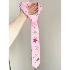 Doce legal estilo menina quente rosa estrela lenço de seda gravata feminina moda Commuter elegante nicho All-Match exclu
