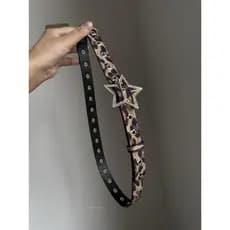 Europeu americano Retro leopardo impressão estrela rebite cinto feminino estilo Punk nicho Design All-Match cinto decora
