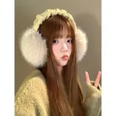Bonito de pelúcia earmuffs feminino inverno dobrável quente novo estilo coreano earmuffs nordeste anticongelante earmuff