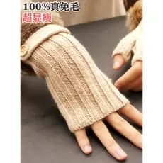 Japonês único feminino inverno lã de coelho malha sem dedos escrita condução jogar telefone móvel pele quente metade ded