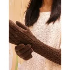 Senhoras inverno coelho lã estendida luvas mangas grossas quente lã de coelho longo Cashmere cinco dedos braço capa mang