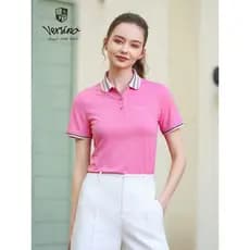 Versino versino feminino verão novo estilo camisa POLO de manga curta Casual Commuter All-Match camiseta topo