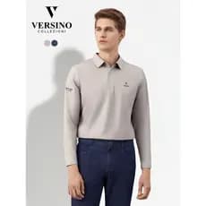 Versino versino masculino outono inverno novo estilo camisa Polo masculina de manga comprida Casual High-End lapela cami