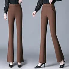 Terno Micro-comprimento calças senhoras 2026 primavera outono novo estilo cintura alta reta Drape mais magro olhar Casua