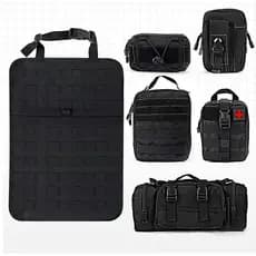Encosto tático para assento de carro, bolsa organizadora de proteção para veículos, bolsa de armazenamento de carro MOLL