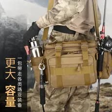 Bolsa para isca de pesca ao ar livre Bolsa para vara de grande capacidade Bolsa de ombro para armazenamento de pesca mar