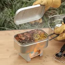 Acampamento ao ar livre estilo japonês lancheira de alumínio alemão pote de qualidade alimentar Rack de vapor com tampa