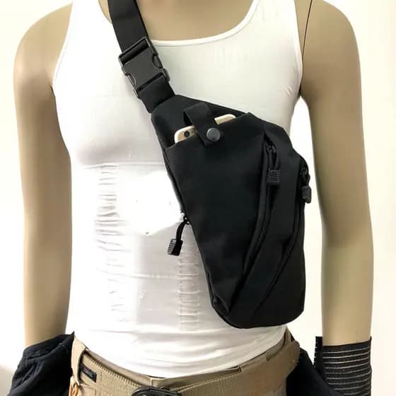 Bolsa invisível para axilas masculina, bolsa tática Diagonal justa para viagem, corrida, agente, multifuncional, de um o
