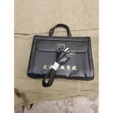 Pasta universitária náutica de couro preto, bolsa Casual de negócios, bolsa de ombro, envio oficial, pasta de estudante