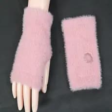 Versão coreana luvas de meio dedo feminino inverno sem dedos pelúcia quente pele de vison bonito estudante escrita à pro