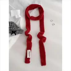 Nicho de pelúcia Design longo cachecol estreito feminino outono inverno y2k novo estilo moda cor sólida All-Match decora
