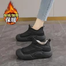 Velho pequim sapatos de algodão feminino inverno quente preto antiderrapante sapatos de trabalho um Pedal antiderrapante