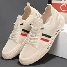 Sapatos masculinos de lona verão malha respirável voando tecido estilo fino trabalho esportes sola macia deslizamento-em