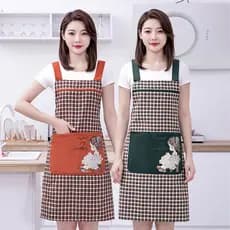 Versão coreana senhoras moda fina gaze algodão avental cozinha do agregado familiar cozinhar novo estilo moda xadrez res