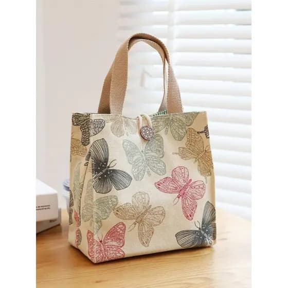 Bolsa de lona japonesa portátil lancheira mamãe bolsa ins lancheira menina moda Commuter trabalhador de escritório com l