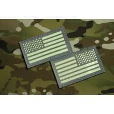 Esquerda direita bandeira nacional reflexivo Velcro emblema luminoso mochila adesivo função IR emblema ciclismo Prompt c
