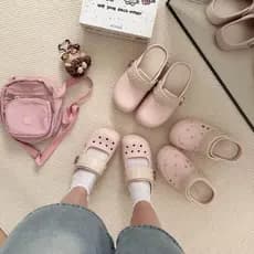 Rosa buraco sapatos femininos exterior usar sola grossa com arco Ballet super quente não cansado super confortável verão