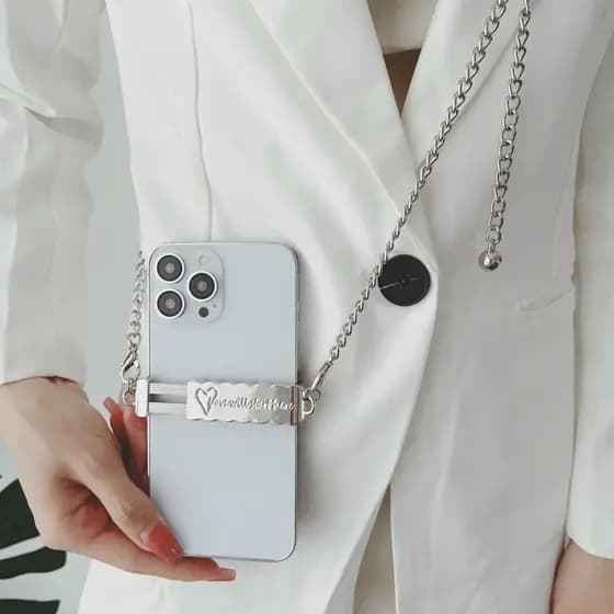 Clipe de telefone de Metal Cross-body pode pendurar corrente cordão de telefone móvel corrente ajustável clipe traseiro 