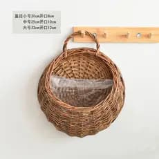Pastoral palha parede pendurado decoração cesta de flores Rattan Artificial flor seca cesta conjunto europeu criativo ar