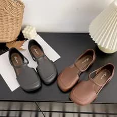 Couro genuíno Retro Baotou sandálias femininas 2026 novo estilo verão All-Match sola macia sapatos de couro de salto gro