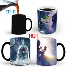 Bela e a fera beleza e a fera Caneca que muda de cor Cerâmica Garrafa térmica de água quente Xícara de café