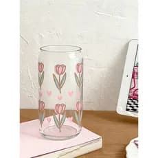 Copo de tulipa Original, copo para beber diário, vidro de borosilicato alto, gato de desenho animado com tampa, copo de