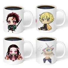 Demon Slayer Demon Slayer Cerâmica Caneca Branca Masculino Café Copo de Água Presente Copo de Jogo