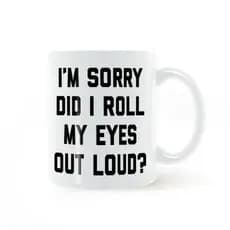 Fiz eu rolando meus olhos caneca alta Estou desculpe, virou os olhos brancos é caneca transparente