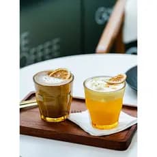 Copo de café de vidro resistente ao calor de borosilicato alto criativo Retro âmbar copo de água gelo americano Latte co