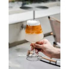 Cálice grosso bebida vidro comercial transparente gelo americano Latte xícara de café ins influenciador bebida fria copo
