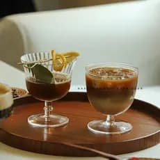 Sem chumbo cristal padrão Vertical pés curtos 270ml barra mistura Cocktail vidro ins criativo copo de café gelado sobrem