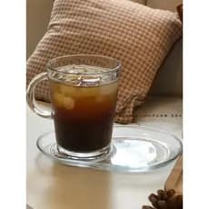 Importado totalmente temperado resistente ao calor copo de café pires conjunto doméstico simples xícara de café da manhã