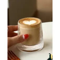 Copo de café de vidro Latte copo de leite copo branco australiano ins copo de vidro australiano branco Piccolo copo de c