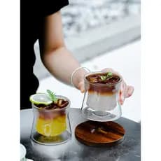 Copo de café de vidro resistente ao calor com alto teor de borosilicato Copo de uísque criativo Copo de degustação de vi