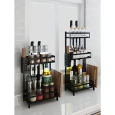Rack de fogão de cozinha molho de soja vinagre tempero garrafa multifuncional faca rack integrado óleo sal molho vinagre