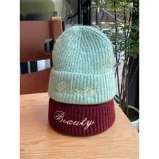Outono inverno quente chapéu de malha feminino grande circunferência da cabeça All-Match chapéu de lã pérola moda rosto-