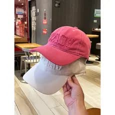 Casal macio topo chapéu de beisebol feminino Retro rosa vermelho remendo carta grande circunferência da cabeça profunda