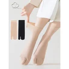 Meias de dedos divididos femininas meias finas de verão meias femininas de dois dedos meias femininas de veludo cano méd
