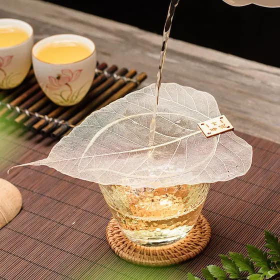 Coador de chá de folhas filtro de chá criativo estilo japonês Bodhi folha de aço inoxidável ferramenta útil filtro de ch