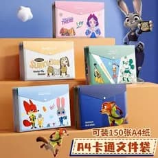 Saco de armazenamento de livros japoneses Disney Cartoon à prova d'água multifuncional Snap a4 saco de arquivo Super gro