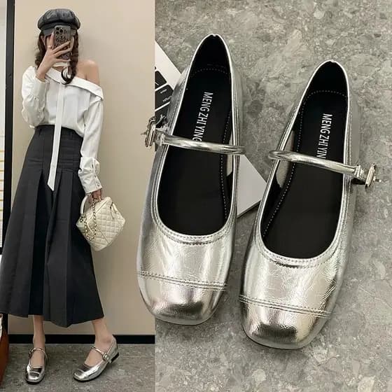 Estilo francês Retro único sapatos confortáveis elegantes All-Match moda único sapatos 2026 primavera dedo do pé redondo