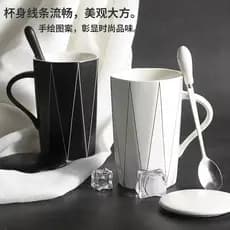 Novo estilo copo de cerâmica caneca água potável menina copo de água doméstico xícara de café xícara de chá menino escri
